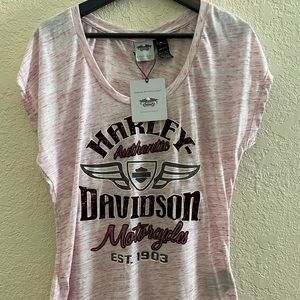 Harley-Davidson Pink Heather Graphic Short Sleeve Tee